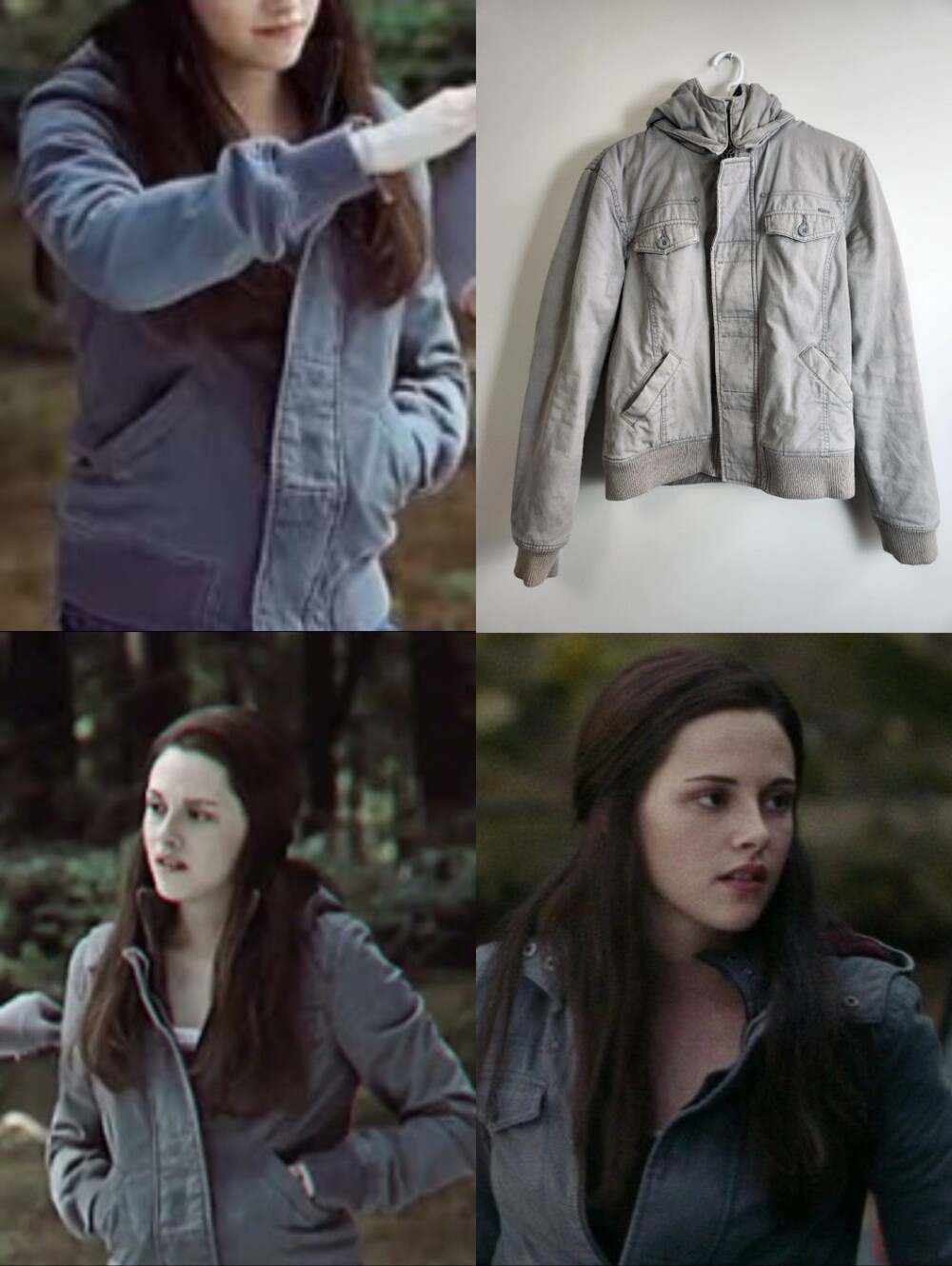 ASO Bella Swan Size XL Eclipse Grey Jacket Alt Lining & Zipper Pull Y2K Utility